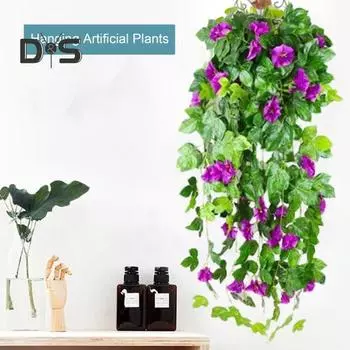 2 шт. имитация ипомеи, висящие искусственные цветы, уличный домашний свадебный садовый декор, искусственная ипомея жёлтый