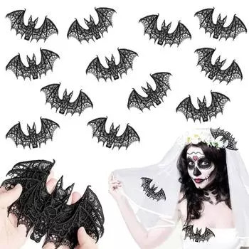 2 шт. имитация страшных черных летучих мышей декор кружева шарнирные кружевные летучие мыши костюм хеллоуин реквизит 2pcs
