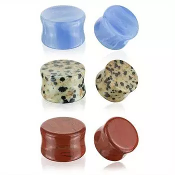 2 шт. Индийский Фиолетовый Агат Американский Красный Камень Пятнистый Камень Расширение Ушей Пирсинг Ювелирные Изделия Расширение Ушей 6mm