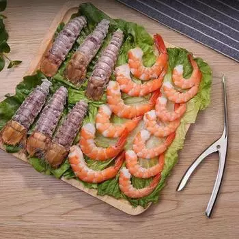 2 шт., инструмент для чистки креветок из нержавеющей стали, инструмент для очистки омаров, креветок, открывалка для очистки раков, инструмент для удаления хвоста раков, инструмент для очистки морепродуктов, кухонный гаджет 2pcs