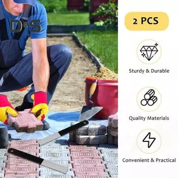 2 шт. Инструмент для извлечения тротуарной плитки с скребком для швов, микрозубцы, эргономичная ручка, инструмент для удаления тротуарной плитки с газона чёрный