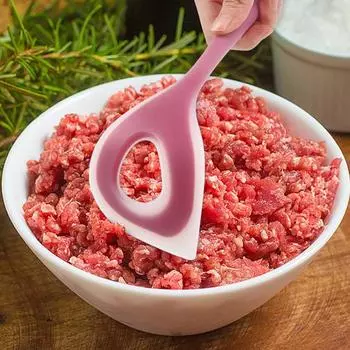 2 шт. Инструмент для приготовления фрикаделек, силиконовая антипригарная ложка для фрикаделек, шарики для рыбы, ложка с 2pcs розовый