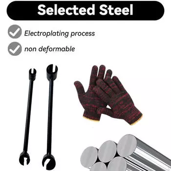 2 шт. Инструмент для регулировки дверных петель с перчатками эргономичный Black