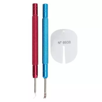 2 шт. Инструмент для снятия стрелок часов из легированной стали с нескользящей ручкой, инструмент для ремонта рычага иглы часов с подушечкой для