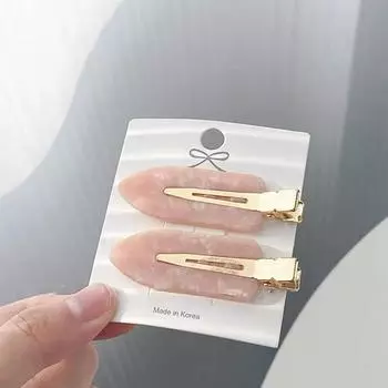 2 шт. Инструмент для укладки волос в корейском стиле, простая розовая бесшовная заколка для волос для женщин, милая свежая заколка для челки, зажимы-крокодильчики, шпильки