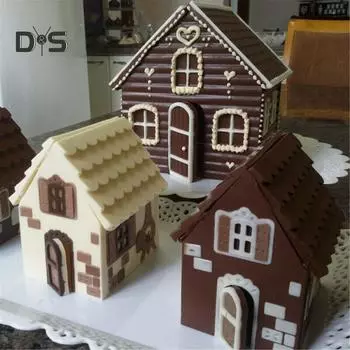 2 шт., инструмент для выпечки, нестандартная силиконовая форма для пряничного домика «сделай сам», шоколада, форма для кухни