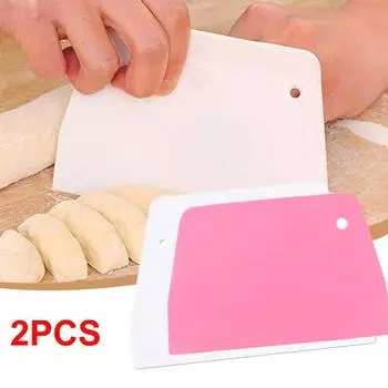 2 шт. Инструмент для выпечки Пластиковый скребок DIY Кондитерский крем Лопатка Трапециевидный нож для резки теста Разделитель торта Кухонные принадлежности