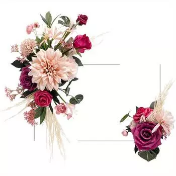 2 шт. искусственная арка фон гирлянда свадебный знак цветочный гирлянда для церемонии вечеринка вход приветственный мольберт дверь цветочная стена дом прихожая наружный декор розы красного