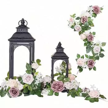 2 шт. Искусственная цветочная гирлянда с цветочными композициями на спинке стула, центральный элемент стола, украшение для дома, свадьбы, вечеринки, гостиной, стола шампанского