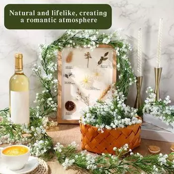 2 шт. Искусственная гирлянда из цветов Baby Breath, 1,8 м, искусственная подвесная гирлянда из гипсофилы для свадебной вечеринки, домашний декор, настенный фон фиолетовый