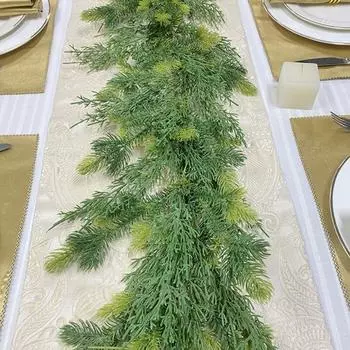 2 шт. Искусственная гирлянда из сосновых иголок, реалистичные сосновые ветки ручной работы, праздничная подвесная зелень A