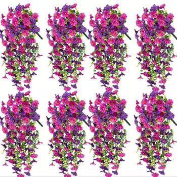 2 шт. Искусственная ипомея - Универсальные искусственные растения для домашнего использования, подходят для веранд, двориков, садовых композиций на открытом воздухе 2pcs