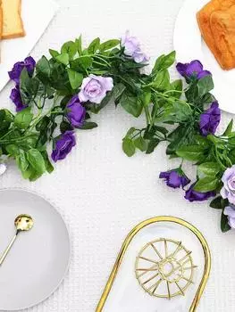 2 шт. искусственная лиана 240 см виноградная лоза зеленые листья гирлянда искусственные розы цветы для свадебной арки DIY сад стена украшение для дома вечеринка бордовый