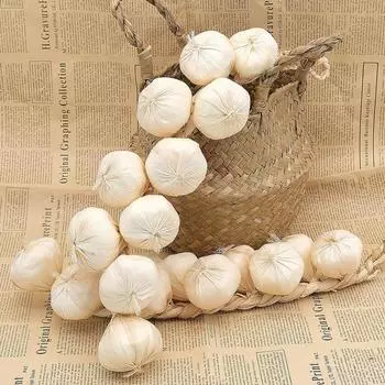 2 шт. искусственная луковая веревка, искусственный чеснок, подвесная веревка, подвесная искусственная пена, овощи, чеснок, декоративные искусственные растения бежевый