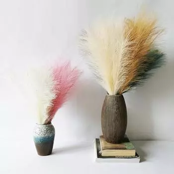 2 шт., искусственная пампасная трава, изысканный макет, реквизит, искусственный шелковый цветок, пушистый без полива розовый