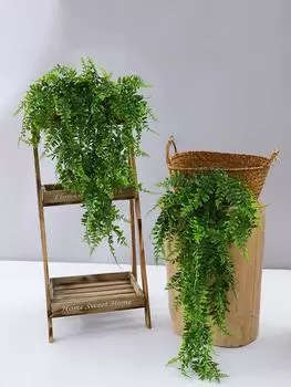 2 шт. искусственная персидская трава из ротанга, висячие зеленые растения, искусственная трава, уличное украшение, устойчивые к ультрафиолетовому излучению пластиковые растения зелёный