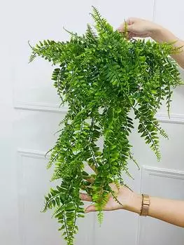 2 шт. искусственная персидская трава из ротанга, висячие зеленые растения, искусственная трава, устойчивая к ультрафиолетовому излучению, пластиковые растения для украшения дома и улицы зелёный