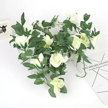 2 шт. искусственная роза ротанг 16 головок искусственная роза лоза роза ротанг листья гирлянда свадебная арка церемония семейный сад на открытом воздухе вечеринка настенное украшение 2.2 м красный