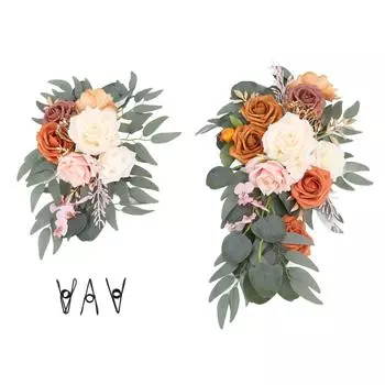 2 шт. Искусственные цветы для свадебной арки, реалистичные свадебные приветственные знаки, цветочное украшение, неувядающий