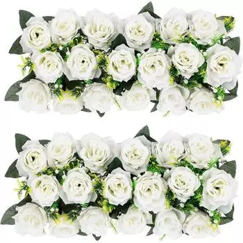 2 шт. искусственные цветы искусственные цветы свадебные украшения шелковые цветочные композиции обеденный стол центральный элемент роза цветок для комнаты декор стола для приема гостей красный