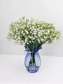 2 шт. искусственные цветы с длинным стеблем, искусственные цветы, шелковый букет из гипсофилы для дома, свадьбы, гостиной, вечеринки, украшение на подоконник синий