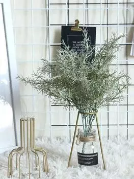2 шт. Искусственные цветы Сосновые иглы Букет травы Флокирование Пластиковые искусственные растения Свадебный букет невесты для использования в помещении и на открытом воздухе Домашняя кухня Офисный декор зелёный