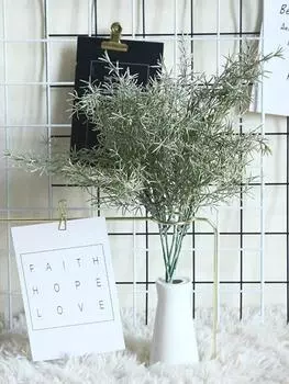 2 шт. искусственные цветы стекаются пластиковые сосновые иглы пучок травы искусственные растения свадебный букет невесты для дома и улицы, дома, кухни, офиса, декор зелёный