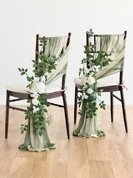 2 шт. искусственные цветы стулья задняя скамья розы цветы свадебные украшения для прохода стульев композиция для дома на открытом воздухе свадебная церемония праздник декор коричневый