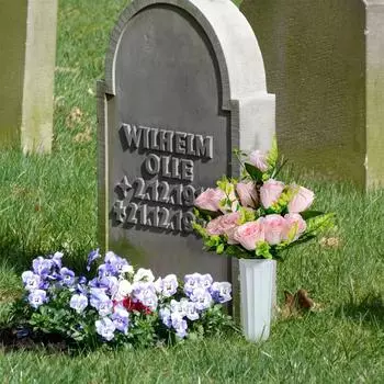 2 шт искусственные кладбищенские цветы могильные мемориальные цветы с вазой для украшения надгробий кладбища цветочный маркер декор