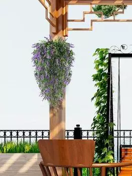 2 шт., искусственные лавандовые настенные подвесные пластиковые искусственные цветы из ротанга, букет для гостиной, свадебные украшения, растения, лоза розы красного