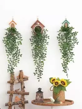 2 шт. искусственные лианы, искусственные вьющиеся лианы, домашний декор, искусственные растения, свадебная гирлянда из плюща для гостиной, вечеринки, украшения из ротанга зелёный