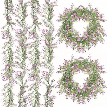 2 шт. искусственные лианы из гипсофилы 1,8 м, искусственная подвесная гирлянда из гипсофилы, лианы из гипсофилы для свадебной вечеринки, домашний фон, настенный декор фиолетовый