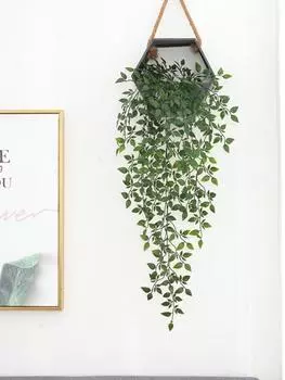 2 шт. искусственные лозы искусственные растения ротанга искусственная гирлянда из плюща для домашней вечеринки, свадьбы, сада, гостиной, украшения стены зелёный
