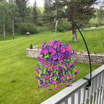 2 шт. искусственные подвесные цветы петунии, устойчивые к ультрафиолетовому излучению, многоразовые искусственные петунии для праздничного оформления свадебной вечеринки на открытом воздухе фиолетовый