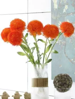 2 шт. искусственные растения искусственные одуванчики искусственные цветы одуванчики растения кустарники цветы для дома гостиная интерьер офиса стол украшение бордовый