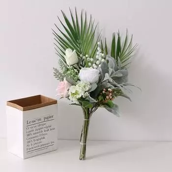 2 шт. искусственные растения, искусственные пластиковые растения, одна ветка, пальмовый лист, разбросанный хвост, лист подсолнечника для дома, гостиной, кухни, сада, украшения коричневый