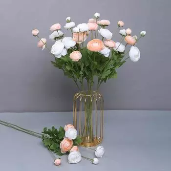 2 шт. искусственные растения, искусственный цветок ранункулюса, шелковый цветок, персидский лютик для домашнего свадебного украшения, цветочное творение, цветочная композиция, проект «сделай сам» розы красного