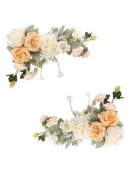 2 шт. искусственные розы, цветочные гирлянды для украшения угловой свадебной арки, шелковые пионы, цветочные гирлянды для украшения свадебной арки белый