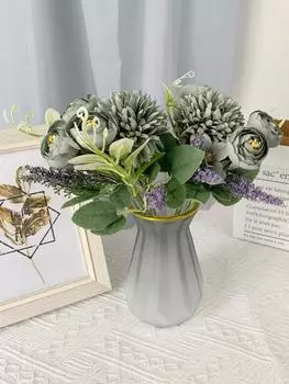 2 шт. искусственные розы пион искусственные цветы шелковые искусственные хризантемы гортензия роза букет для вечеринки домашний стол свадьба украшение двора оранжевый