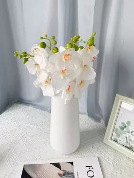 2 шт. искусственные стебли орхидеи Real Touch Орхидея высотой 44 см искусственная бабочка цветок фаленопсиса для вазы домашнее свадебное украшение белый