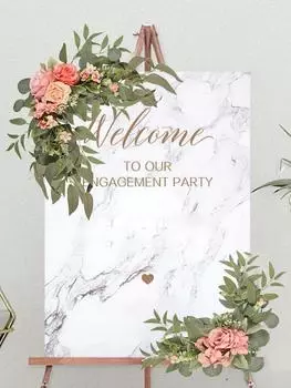 2 шт. искусственные свадебные арки цветы Swag для DIY свадебная церемония приветствия знак фон Милая стол стул украшение дома розовый