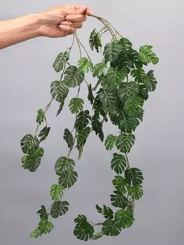 2 шт. искусственные тропические пальмовые листья лоза поддельные джунгли черепаха лист ротанга растения домашнее настенное украшение S зелёный