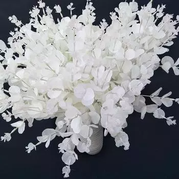 2 шт. искусственных цветов 46 см, искусственные листья эвкалипта, стебли, искусственные серебряные доллары, листья эвкалипта, ветки для украшения свадьбы или домашней вечеринки розовый