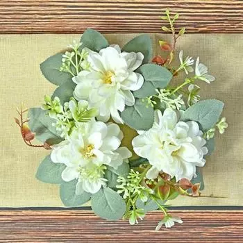 2 шт. искусственных георгинов многоразовые свечи кольца венок настольный декор подсвечники гирлянды искусственные гирлянды для декора стола свадебный реквизит для фотосъемки розовый