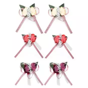 2 шт. искусственный цветок на запястье инновационный корсаж на запястье невесты свадебное украшение Yellow