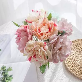 2 шт., искусственный цветок пиона, одна ветка, вечно цветущий, реалистичное украшение дома, свадебный аксессуар, имитация цветка шампанского