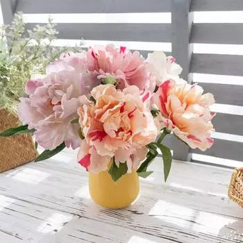 2 шт., искусственный цветок пиона, одна ветка, вечно цветущий, реалистичное украшение дома, свадебный аксессуар, имитация цветка шампанского