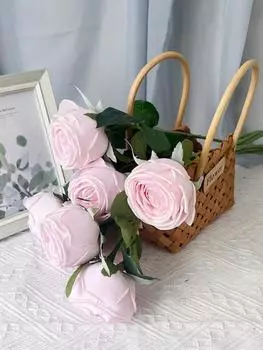 2 шт. искусственный цветок розы поддельный цветок для домашней вечеринки, свадьбы, украшения гостиной, искусственная роза, одинарная байка, увлажняющая роза розовый