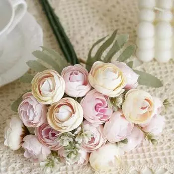 2 шт. искусственный шелк мини ранункулюс искусственные цветы ранункулюс искусственные свадебные цветы-наполнители для букетов своими руками центральные украшения для свадебного душа декор белый