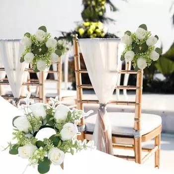 2 шт. искусственный венок из роз, кольцо для свечи, столб, подсвечник, зеленые листья, красочная цветочная гирлянда, украшение для дома, свадьбы, вечеринки, стола, центральное украшение H